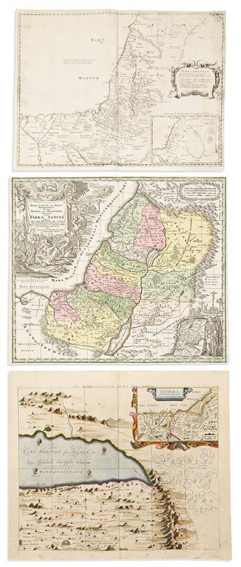 (HOLY LAND.) Group of 17 seventeenth-and-eighteenth-century engraved maps.
